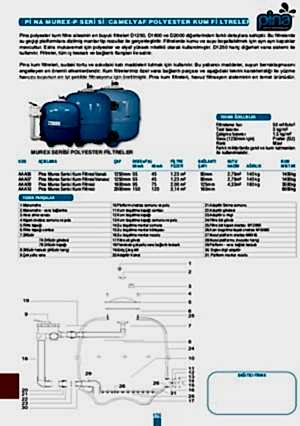 Pina Murex- P Serisi Camelyaf Polyester Kum Filtreleri 